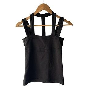 The Battalion Size XS Eco-Conscious Bamboo Blend Black Open Back Tank Top